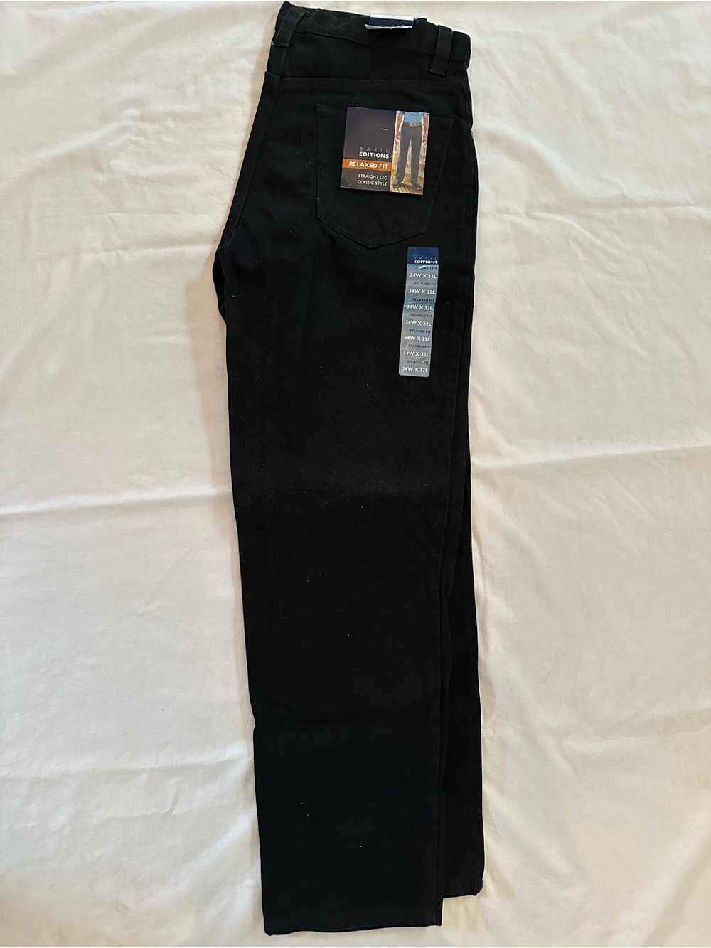 Basic Editions Black Relaxed Fit Straight Leg Jeans